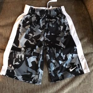Nike Dri-Fit Boys Shorts, Black, Gray & White